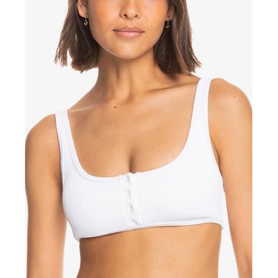 Roxy Juniors' Love the Surf Babe Ribbed Bikini Top - Bright White M - Bellso
